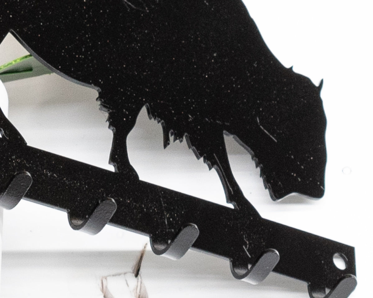 Bison Metal Key Rack: Rustic Wildlife Entryway Organizer