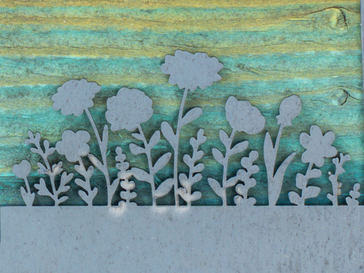 Montana Wildflower Metal Wall Art on Reclaimed Wood, Made in Montana Gift