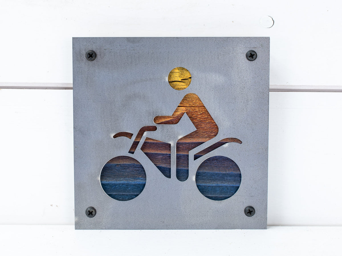 Dirt Bike Metal Wall Art on Reclaimed Wood, Motocross Sign, Dirt Bike Gift