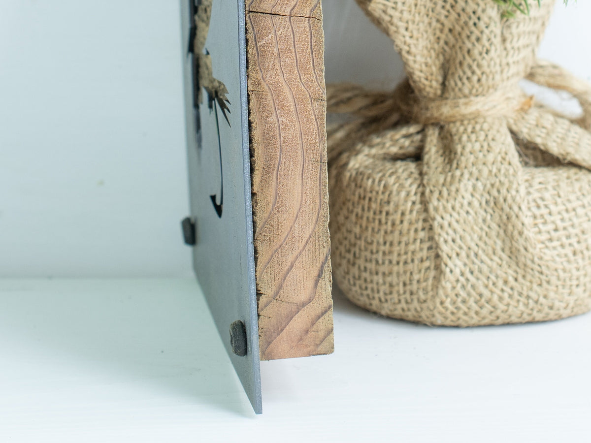 Fly Fishing Fly Metal Wall Art on Reclaimed Wood, Fly Tying Sign, Angler Gift