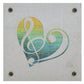 Music Heart Metal Wall Art on Reclaimed Wood, Treble Clef Sign, Musician Gift, 5.5 Inch Square Steel Sign, Music Teacher