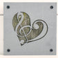 Music Heart Metal Wall Art on Reclaimed Wood, Treble Clef Sign, Musician Gift, 5.5 Inch Square Steel Sign, Music Teacher Gift