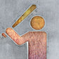 Baseball Batter Metal Wall Art on Reclaimed Wood, Batter Up Sign, Baseball Gift