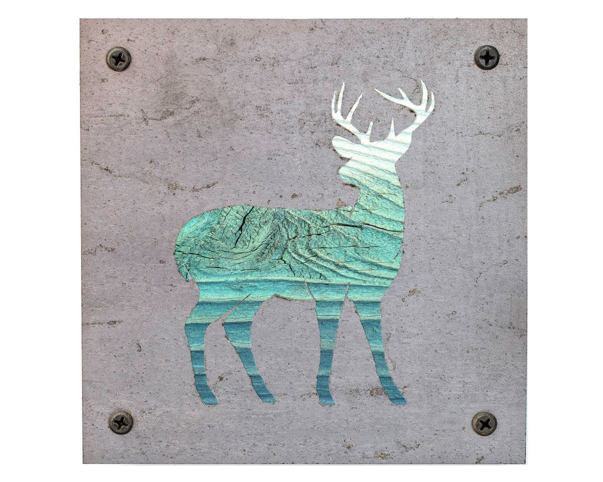 Deer Metal Wall Art on Reclaimed Wood, Rustic Cabin Decor, Deer Hunter Gift