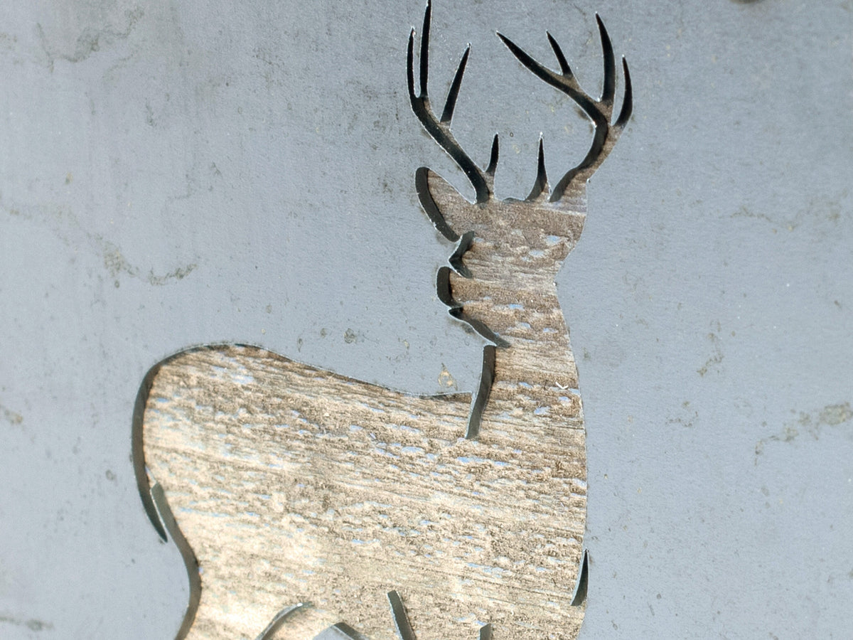 Deer Metal Wall Art on Reclaimed Wood, Rustic Cabin Decor, Deer Hunter Gift