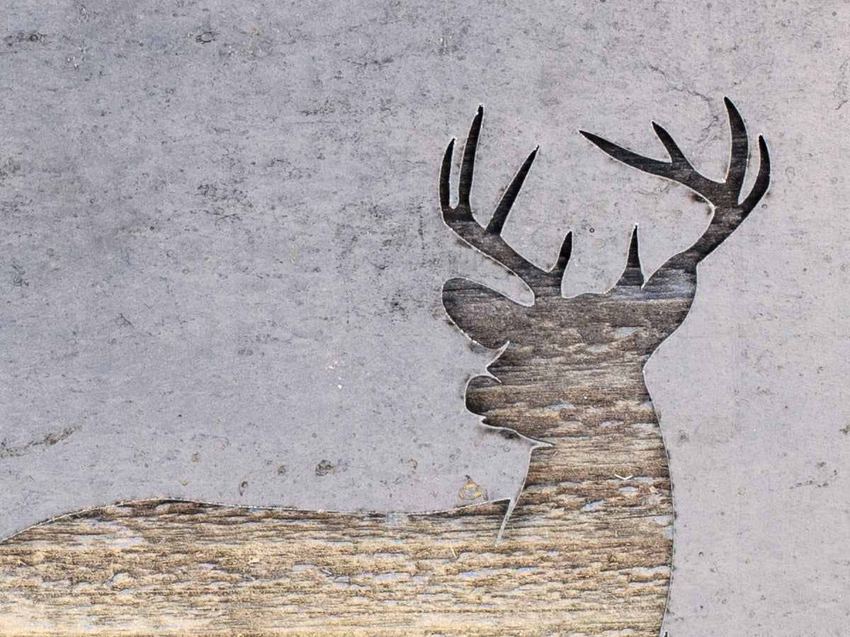Deer Metal Wall Art on Reclaimed Wood, Rustic Cabin Decor, Deer Hunter Gift