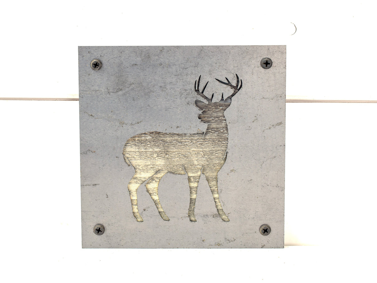 Deer Metal Wall Art on Reclaimed Wood, Rustic Cabin Decor, Deer Hunter Gift