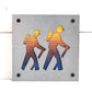 Hiking Couple Metal Wall Art on Reclaimed Wood, Trail Sign, Hiker Anniversary Gift, 5.5 Inch Square Steel Sign, Housewarming Gift