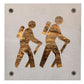 Hiking Couple Metal Wall Art on Reclaimed Wood, Trail Sign, Hiker Anniversary Gift, 5.5 Inch Square Steel Sign, Housewarming Gift