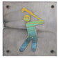 Golfer Metal Wall Art on Reclaimed Wood, Golf Sign, Golf Gift for Dad, 5.5 Inch Square Steel Sign, Housewarming Gift