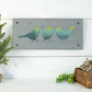 Three Birds on a Branch Metal Wall Art on Reclaimed Wood, Colorful Bird Decor