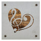 Music Heart Metal Wall Art on Reclaimed Wood, Treble Clef Sign, Musician Gift, 5.5 Inch Square Steel Sign, Music Teacher Gift