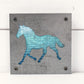 Horse Metal Wall Art on Reclaimed Wood, Western Decor, Horse Lover Gift, 5.5 Inch Square Steel Sign, Equestrian Gift, Barn Decor