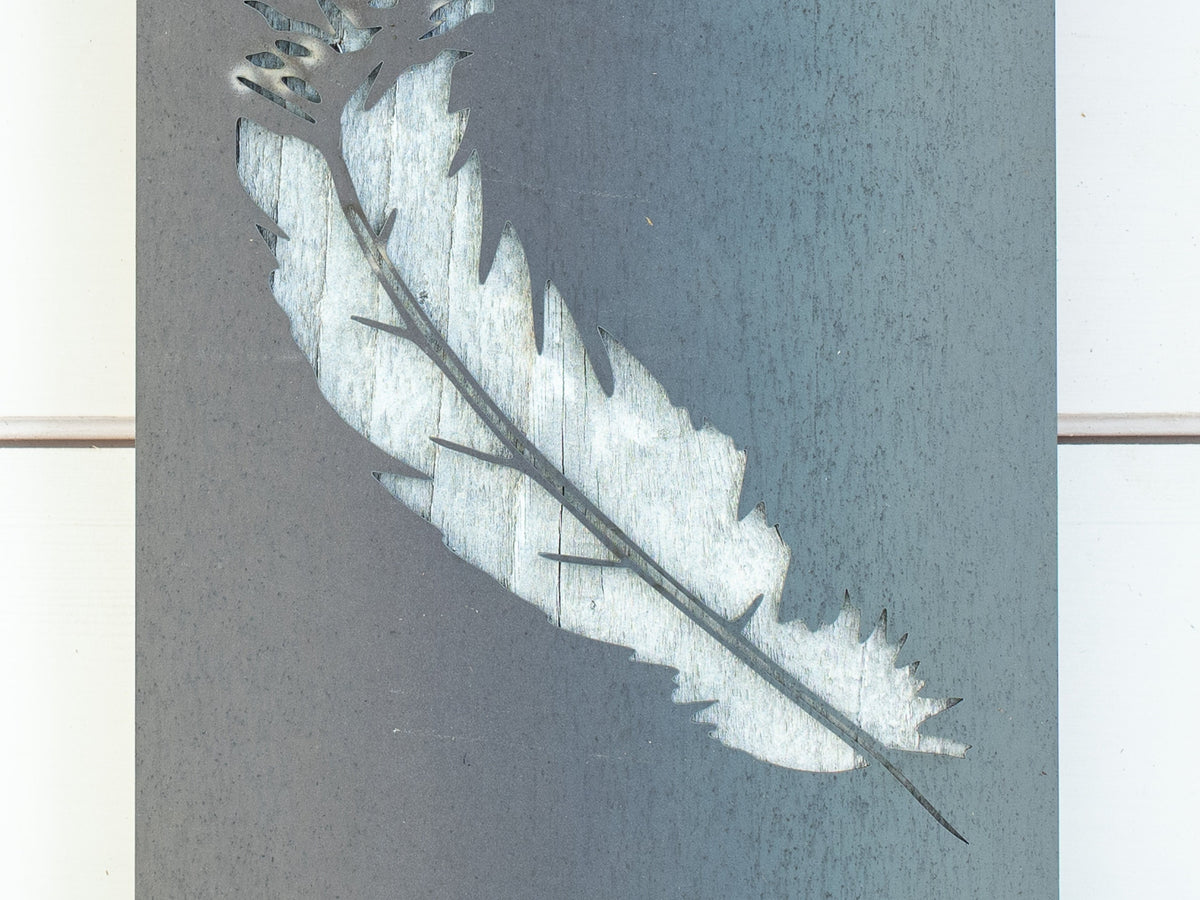 Feather to Birds Metal Wall Art on Reclaimed Wood, Boho Flying Birds Decor