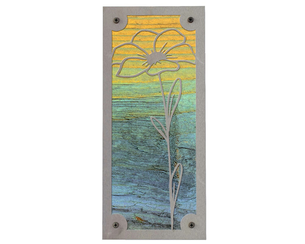 Flower Metal Wall Art on Reclaimed Wood, 12.5 Inch Botanical Decor, Gift for Mom, Gift for Grandma, Garden Lover Gift, Housewarming Gift