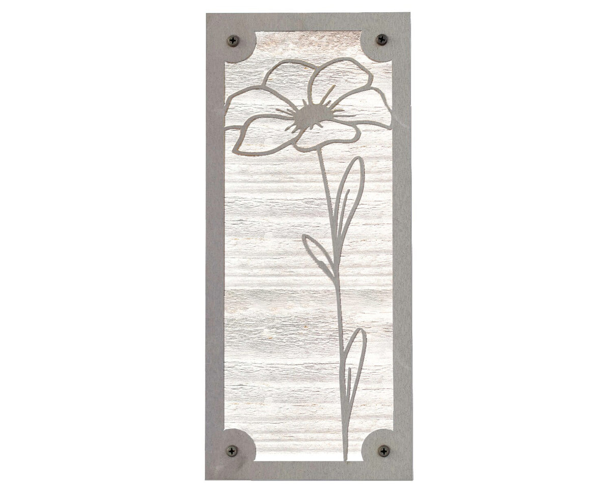 Flower Metal Wall Art on Reclaimed Wood, 12.5 Inch Botanical Decor, Gift for Mom, Gift for Grandma, Garden Lover Gift, Housewarming Gift