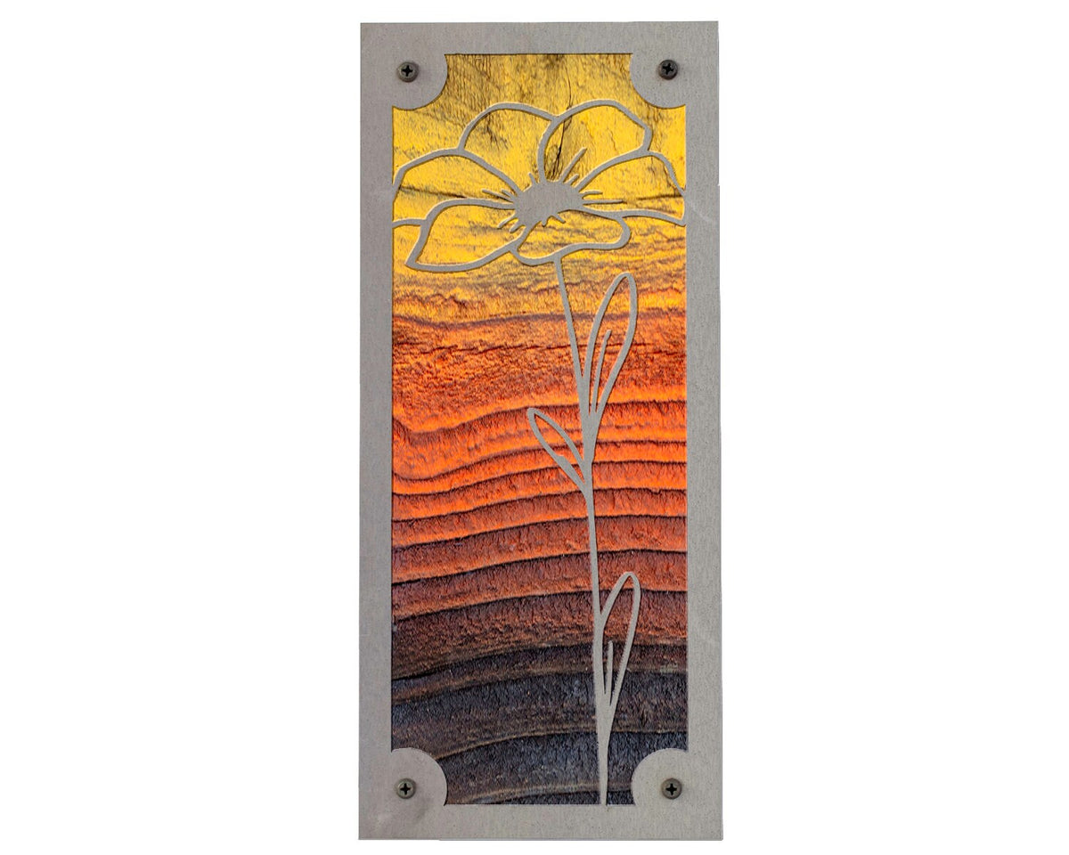Flower Metal Wall Art on Reclaimed Wood, 12.5 Inch Botanical Decor, Gift for Mom, Gift for Grandma, Garden Lover Gift, Housewarming Gift