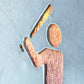 Baseball Batter Metal Wall Art on Reclaimed Wood, Batter Up Sign, Baseball Gift