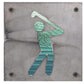 Golfer Metal Wall Art on Reclaimed Wood, Golf Sign, Golf Gift for Dad, 5.5 Inch Square Steel Sign, Housewarming Gift