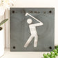Golfer Metal Wall Art on Reclaimed Wood, Golf Sign, Golf Gift for Dad, 5.5 Inch Square Steel Sign, Housewarming Gift