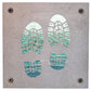Hiking Boots Metal Wall Art on Reclaimed Wood, Trail Sign, Hiker Gift, 5.5 Inch Square Steel Sign, Hiking Decor, Backpacker Gift