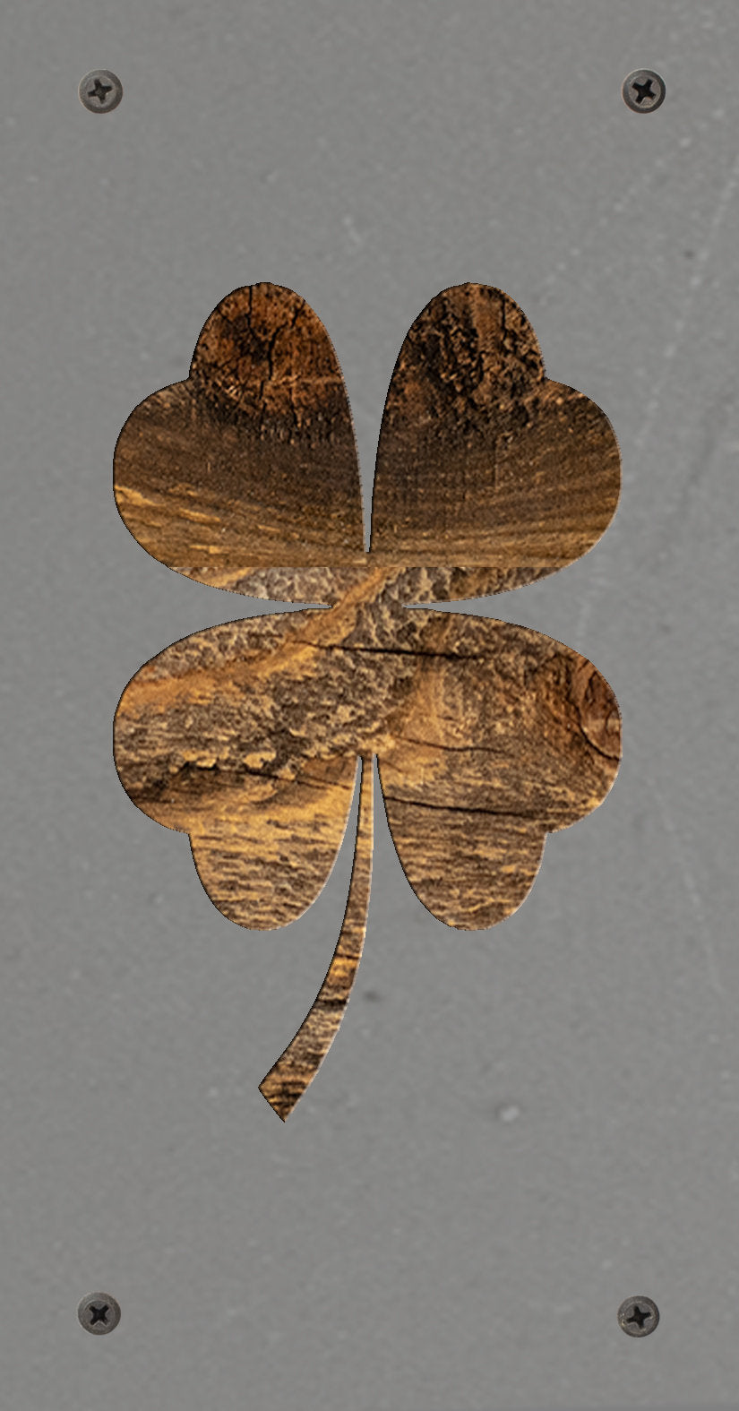 Four Leaf Clover Metal Wall Art on Reclaimed Wood, Lucky Shamrock, Irish Decor, 5.5 Inch Square Steel Sign, Irish Gift, St Patricks Decor