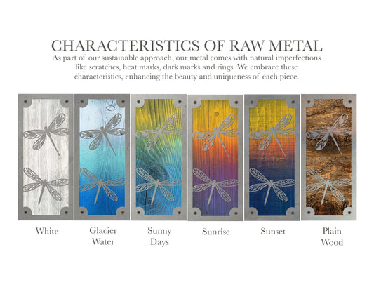 Dragonfly Metal Wall Art on Reclaimed Wood, Fairycore Decor, Dragonfly Gift