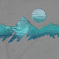 Mountain Range Metal Wall Art on Reclaimed Wood, 12.5 Inch Rustic Cabin Decor