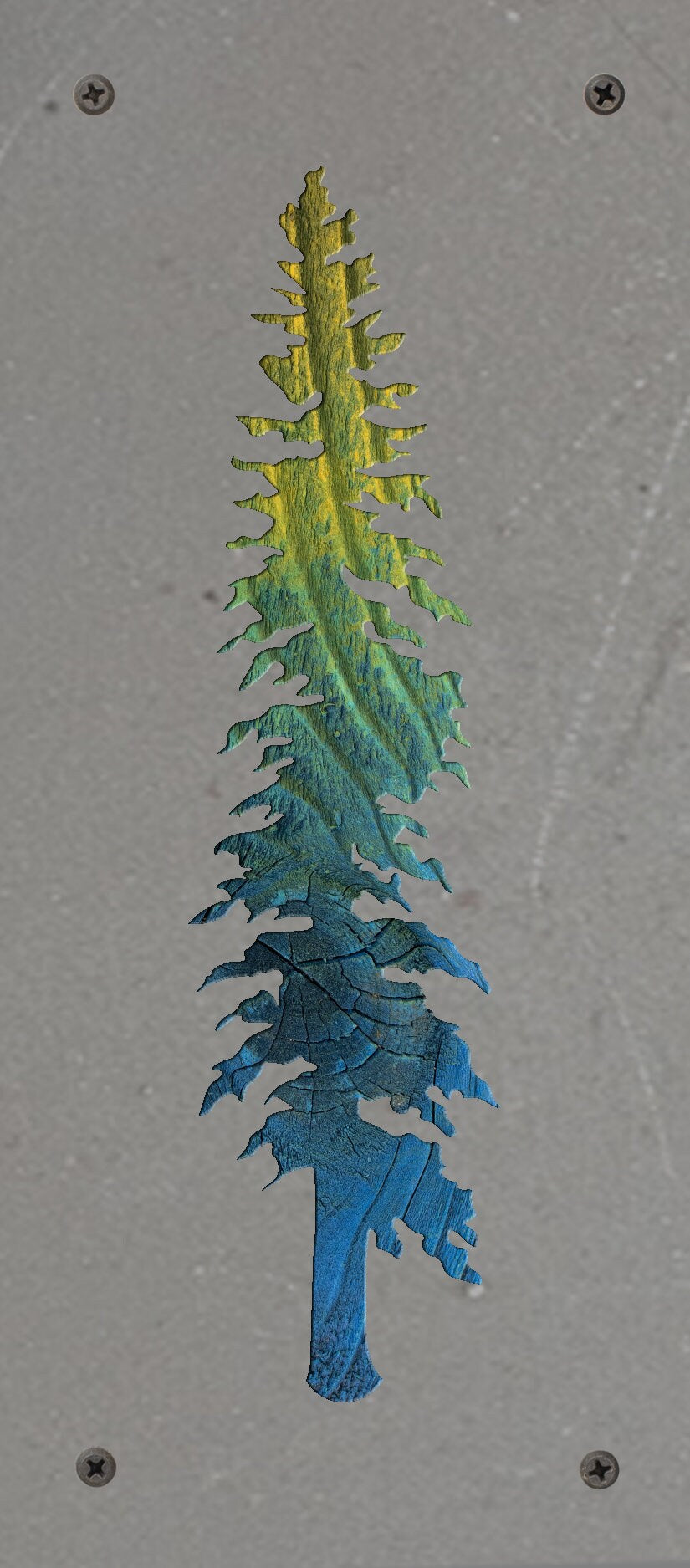 Tamarack Tree Metal Wall Art on Reclaimed Wood, Larch Tree Decor, Montana Gift, 12.5 Inch Tall Steel Sign, Forest Decor,