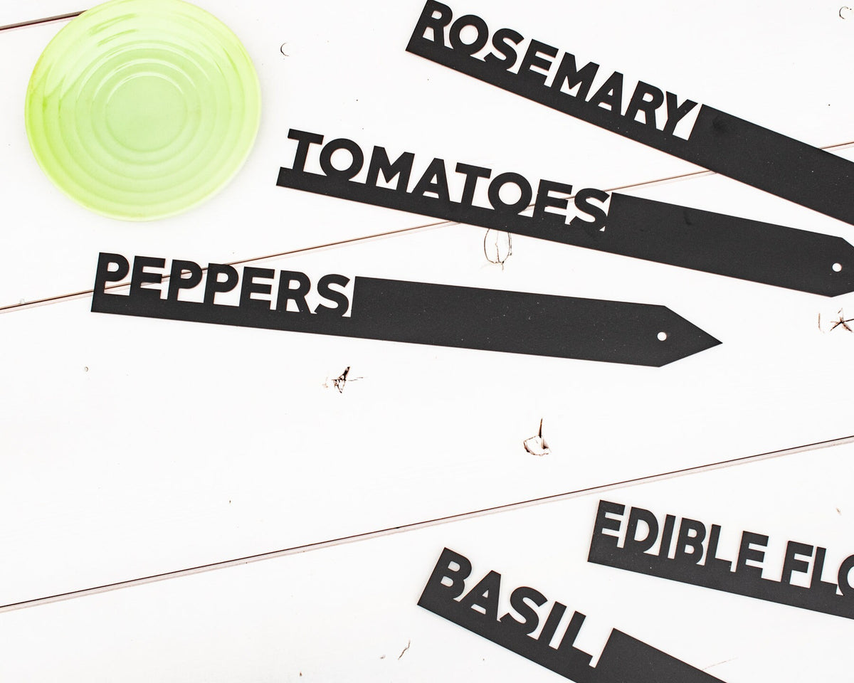 Custom Black Steel Garden Stakes, Row Marker,