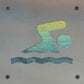 Swimmer Metal Wall Art on Reclaimed Wood, Swimming Sign, Swim Team Gift, 5.5 Inch Square Steel Sign, Swim Coach Gift, Pool House Decor