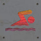 Swimmer Metal Wall Art on Reclaimed Wood, Swimming Sign, Swim Team Gift, 5.5 Inch Square Steel Sign, Swim Coach Gift, Pool House Decor