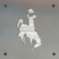 Bronc Rider Metal Wall Art on Reclaimed Wood, Western Cowboy Decor, Rodeo Gift, 5.5 Inch Square Steel Sign, Bucking Horse