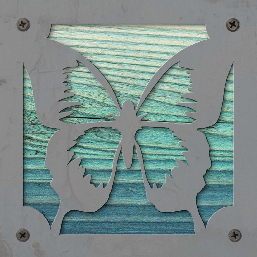 Butterfly Metal Wall Art on Reclaimed Wood, Whimsical Butterfly Decor, Gift for Her