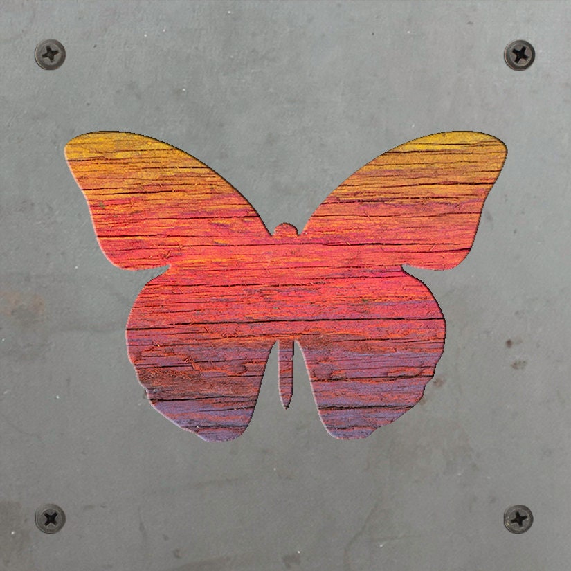 Butterfly Metal Wall Art on Reclaimed Wood, Colorful Butterfly Decor, Gift for Her