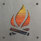 Campfire Metal Wall Art on Reclaimed Wood, Rustic Camping Sign, Cabin Decor, 5.5 Inch Square Steel Sign, Camper Gift, Housewarming Gift