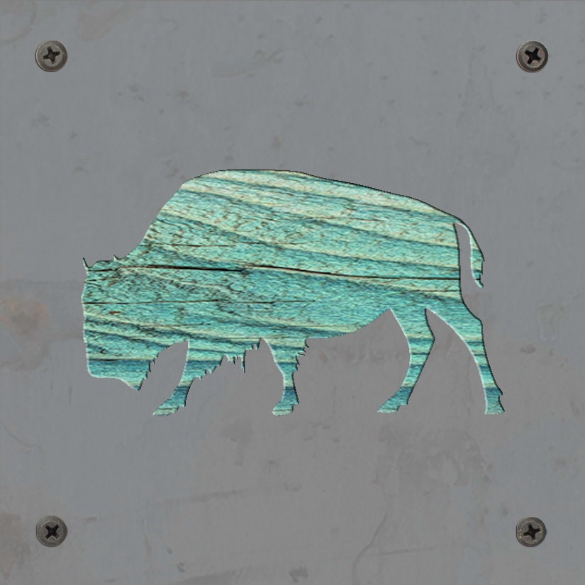 Bison Metal Wall Art on Reclaimed Wood, Buffalo Decor, Yellowstone Gift, 5.5 Inch Square Steel Sign, Western Decor, Housewarming Gift
