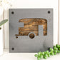 Camper Trailer Metal Wall Art on Reclaimed Wood, RV Decor, Camping Sign
