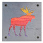 Moose Metal Wall Art on Reclaimed Wood, Cabin Decor, Woodland Nursery Moose, 5.5 Inch Square Steel Sign, Moose Gift, Hou