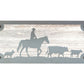 Cattle Ranch Metal Wall Art on Reclaimed Wood, Cowboy and Cows, Western Decor, 12.5 Inch Wide Steel Sign, Cattle Ranch Sign, Cowboy Gift