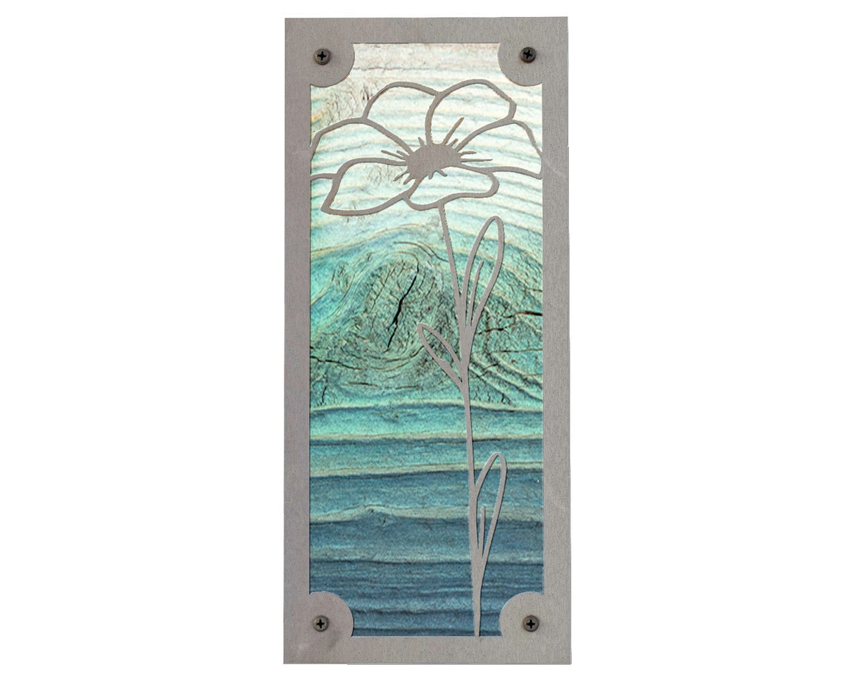 Flower Metal Wall Art on Reclaimed Wood, 12.5 Inch Botanical Decor, Gift for Mom, Gift for Grandma, Garden Lover Gift, Housewarming Gift