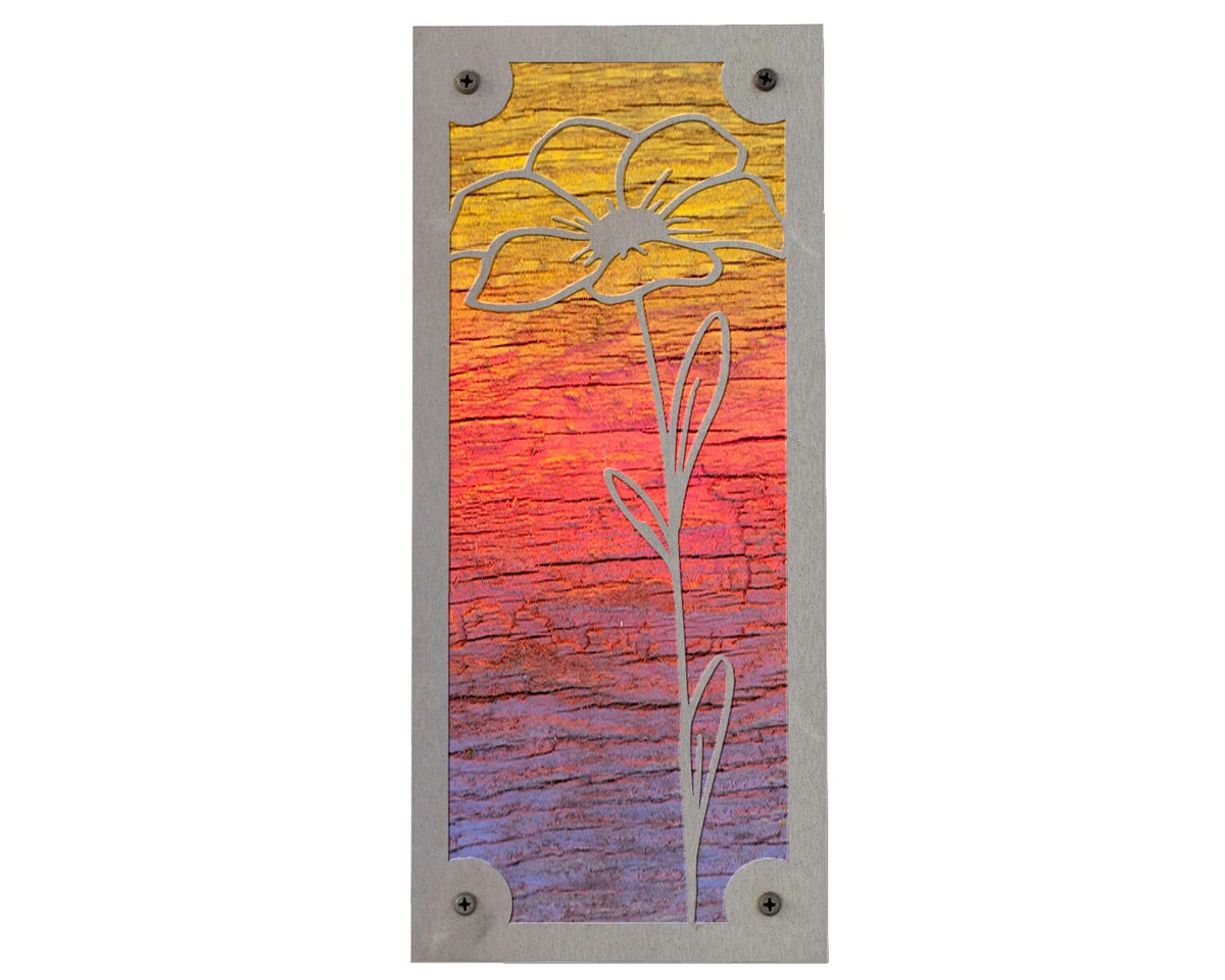 Flower Metal Wall Art on Reclaimed Wood, 12.5 Inch Botanical Decor, Gift for Mom, Gift for Grandma, Garden Lover Gift, H