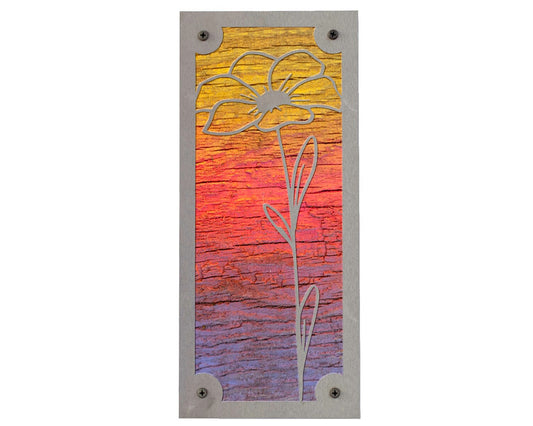 Flower Metal Wall Art on Reclaimed Wood, 12.5 Inch Botanical Decor, Gift for Mom, Gift for Grandma, Garden Lover Gift, H