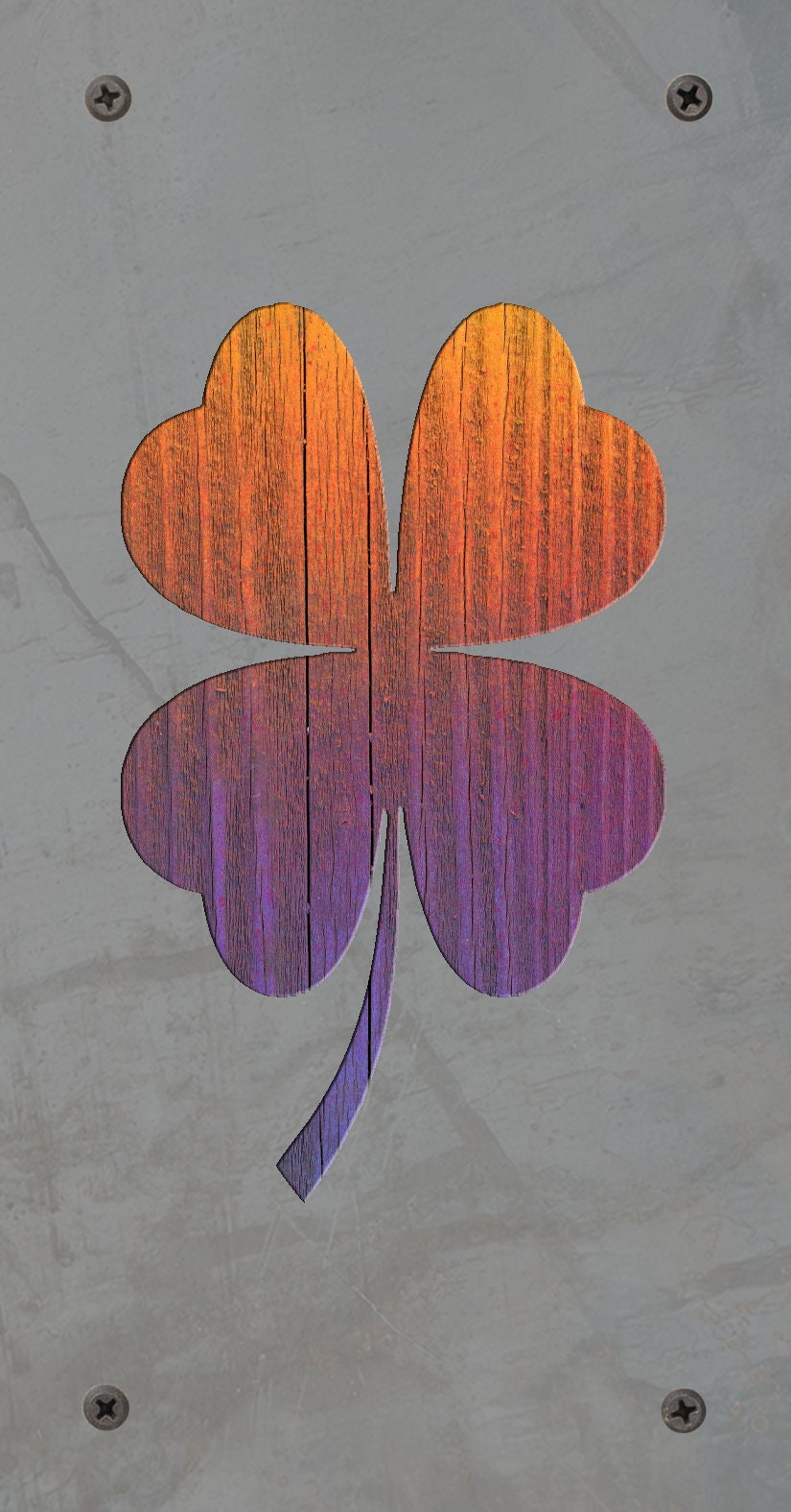 Four Leaf Clover Metal Wall Art on Reclaimed Wood, Lucky Shamrock, Irish Decor, 5.5 Inch Square Steel Sign, Irish Gift, 