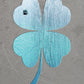 Four Leaf Clover Metal Wall Art on Reclaimed Wood, Lucky Shamrock, Irish Decor, 5.5 Inch Square Steel Sign, Irish Gift, St Patricks Decor