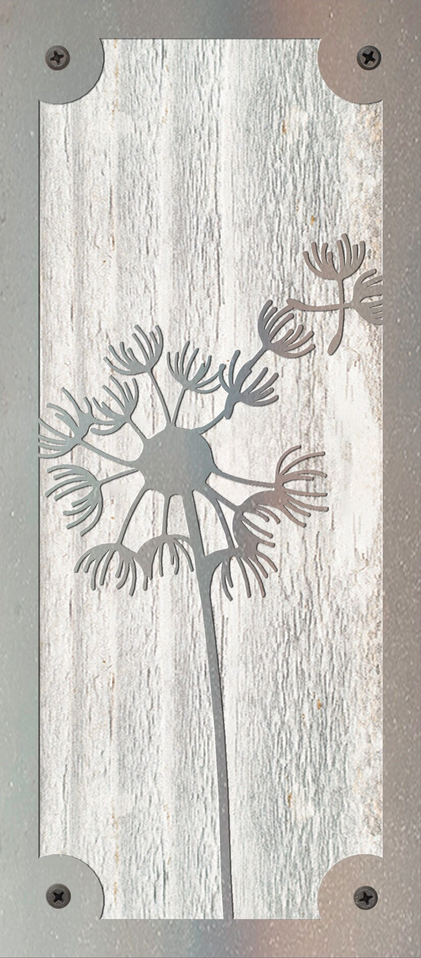 Dandelion Metal Wall Art on Reclaimed Wood, Make a Wish Sign, Flower Decor