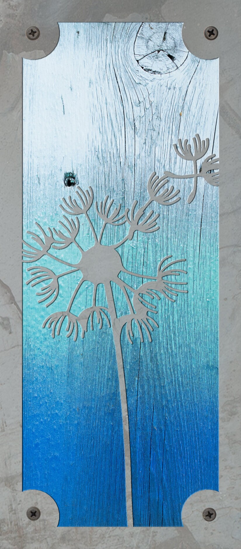 Dandelion Metal Wall Art on Reclaimed Wood, Make a Wish Sign, Flower Decor
