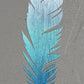 Feather Metal Wall Art on Reclaimed Wood, Boho Rustic Decor, 12.5 Inch Sign