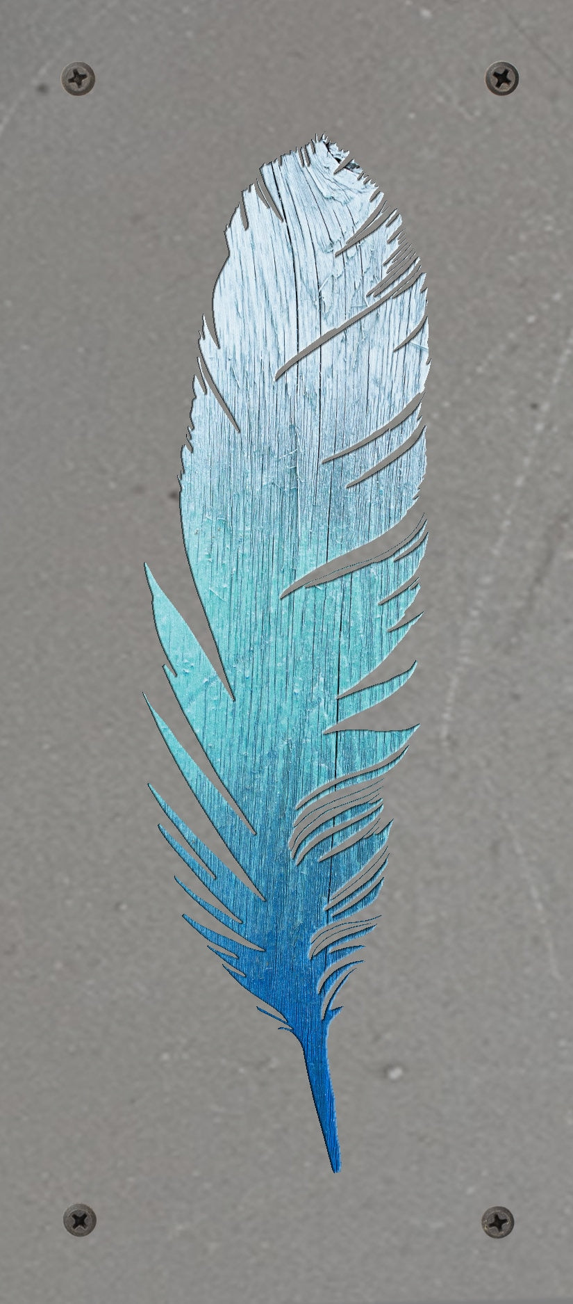 Feather Metal Wall Art on Reclaimed Wood, Boho Rustic Decor, 12.5 Inch Sign