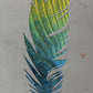 Feather Metal Wall Art on Reclaimed Wood, Boho Rustic Decor, 12.5 Inch Sign